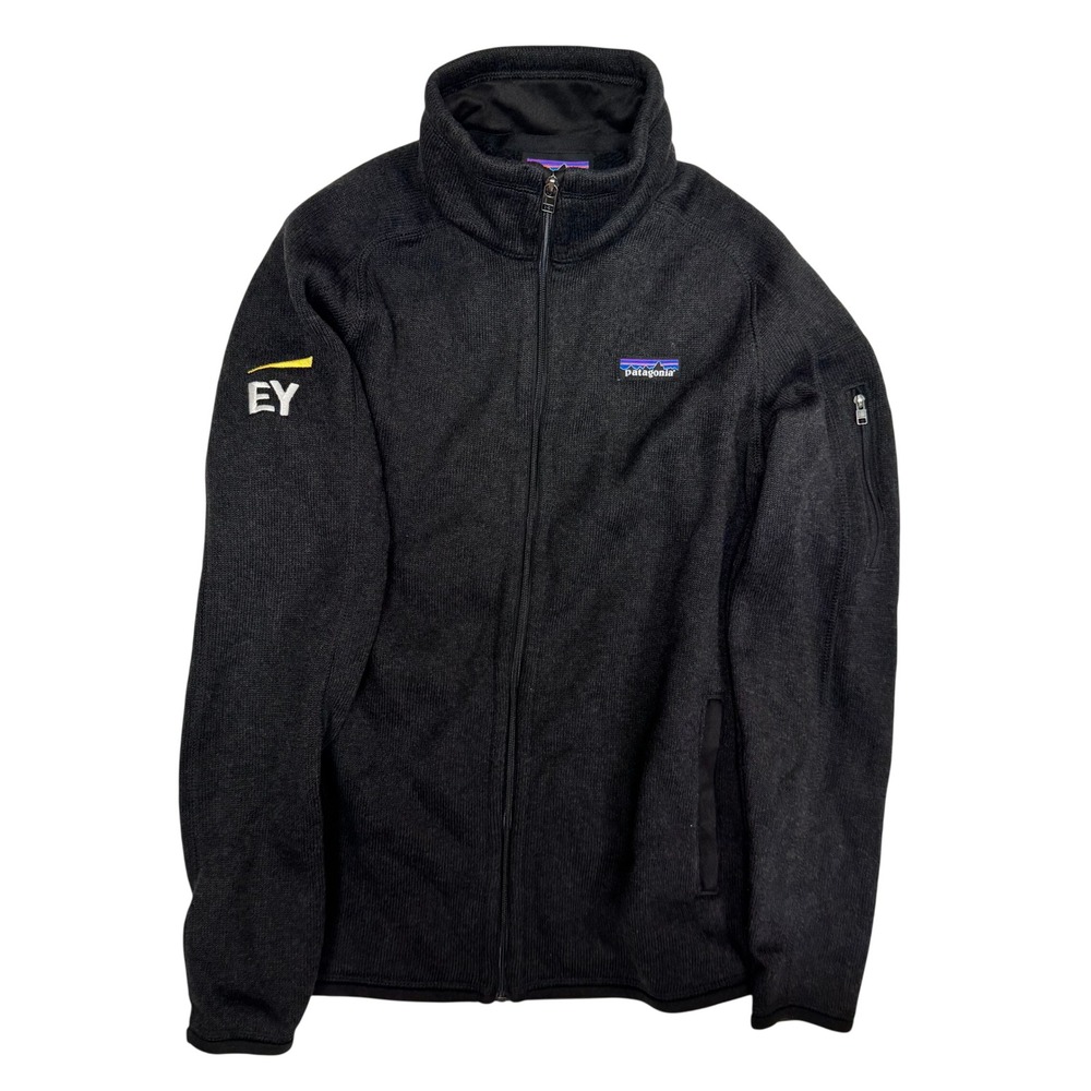 Patagonia Better Sweater Full Zip Fleece Jacket Black Women Small EY Logo